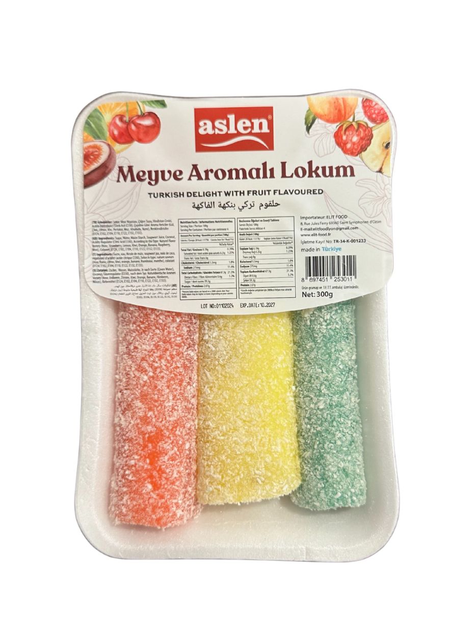 Lokum roulé aux arômes de fruits 300g, Aslen 300,0 g