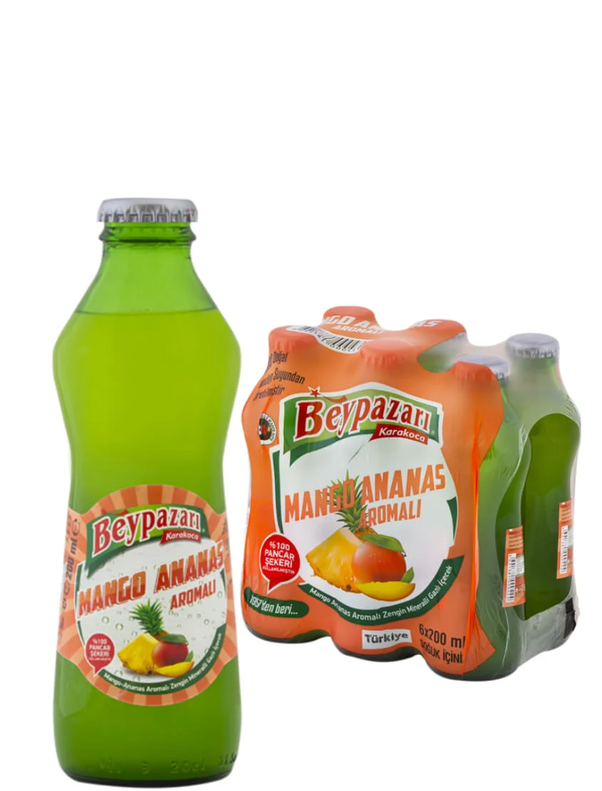 Beypazarı Soda Tropical – Ananas & Mangue 6x200mL