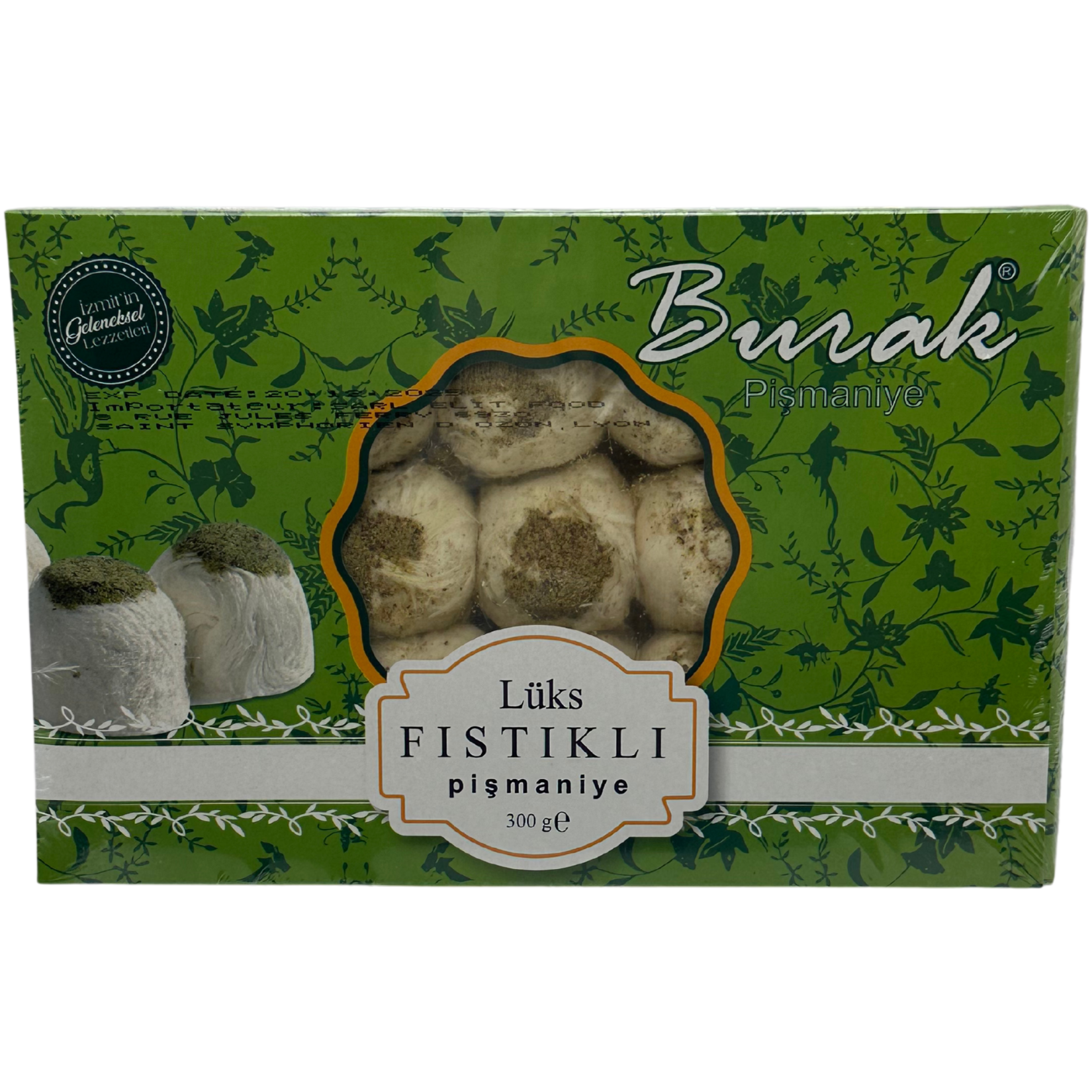 Pismaniye de luxe en boîte à la pistache 300g, Burak 300,0 g